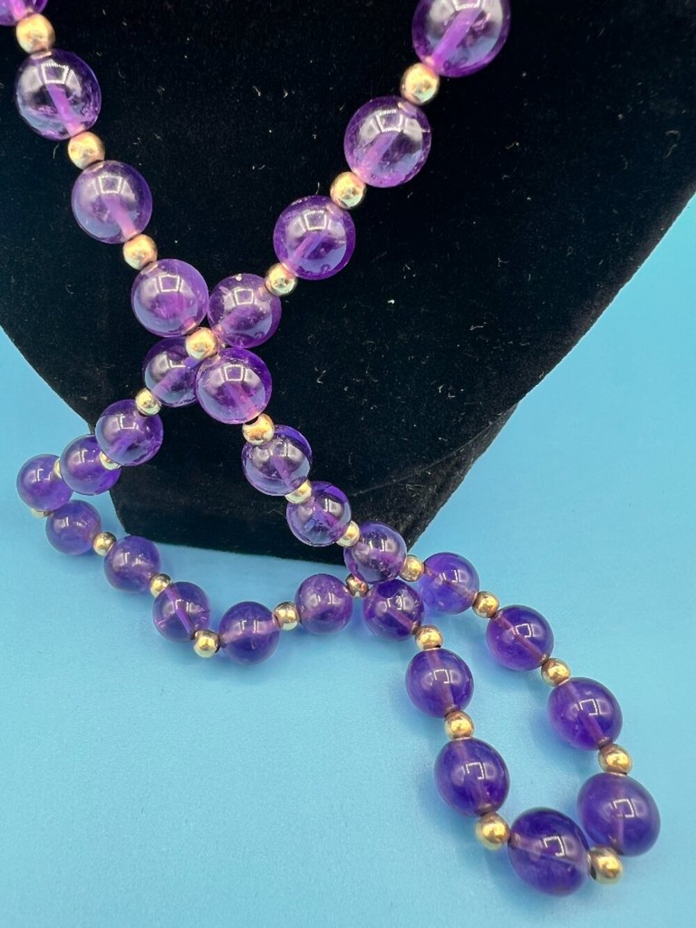 Purple Glass Beaded Necklace